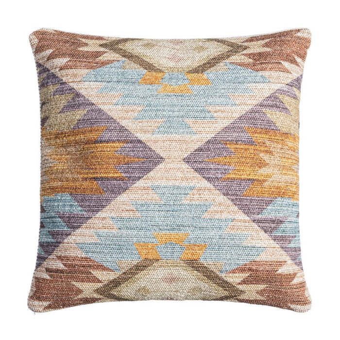 Set 2 perne decorative model etnic multicolor din stofă și lână 60x60 cm [1]