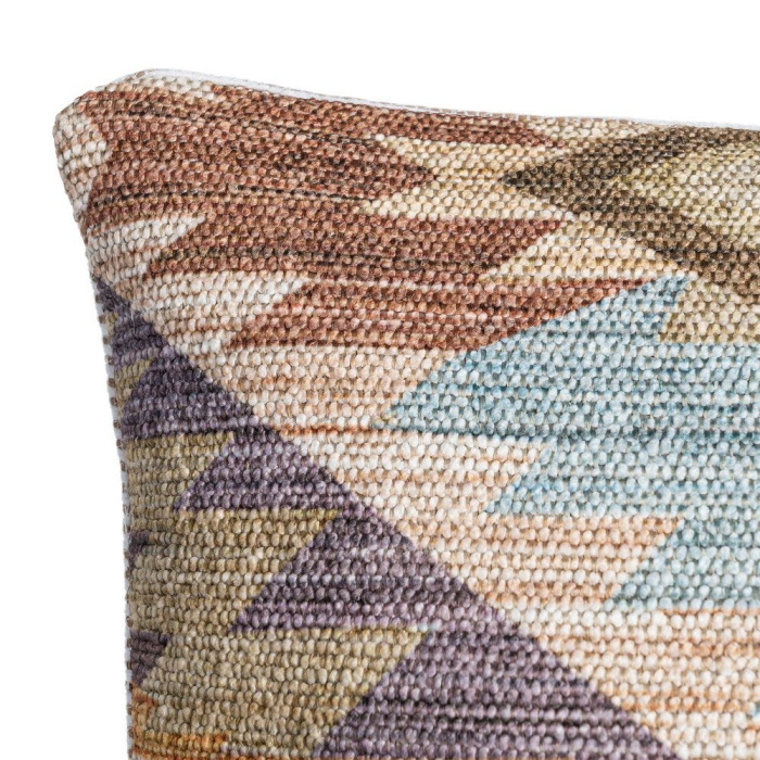 Set 2 perne decorative model etnic multicolor din stofă și lână 60x60 cm [4]