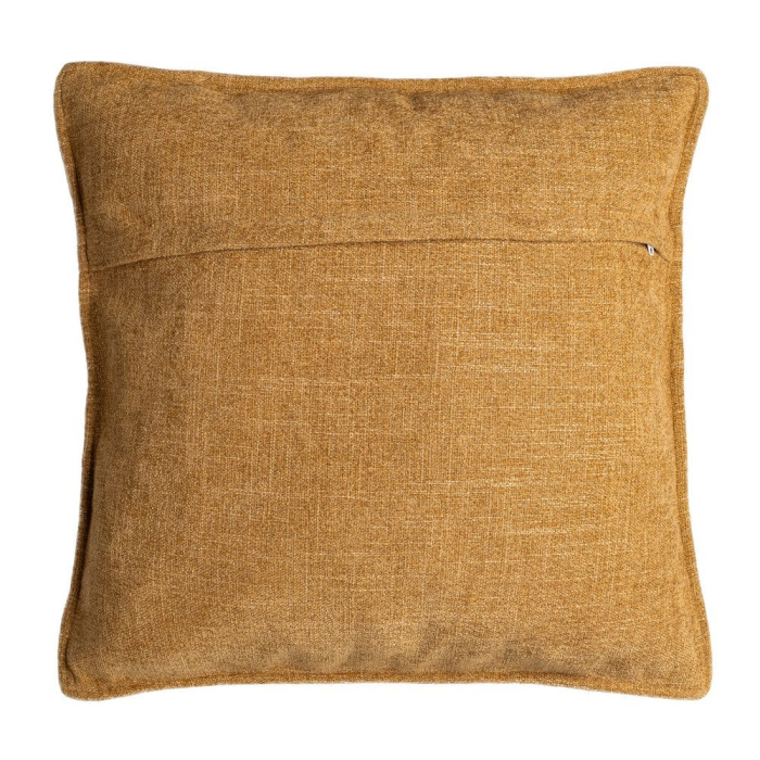 Set 2 perne decorative pătrate mari muștar cu țesătură moale cu fir gros și bordură îngustă [2]
