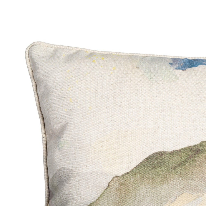 Set 2 perne decorative patrate multicolore bumbac si in cu peisaj 45 x 45 cm [3]