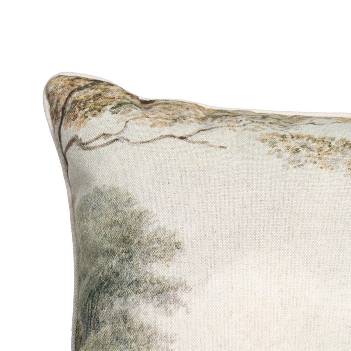 Set 2 perne decorative patrate multicolore, bumbac si in, imprimeu peisaj 45 x 45 cm [3]