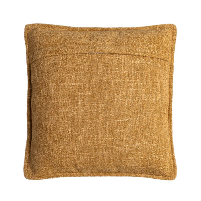 Set 2 perne decorative pătrate muștar cu țesătură moale cu fir gros și bordură îngustă [2]