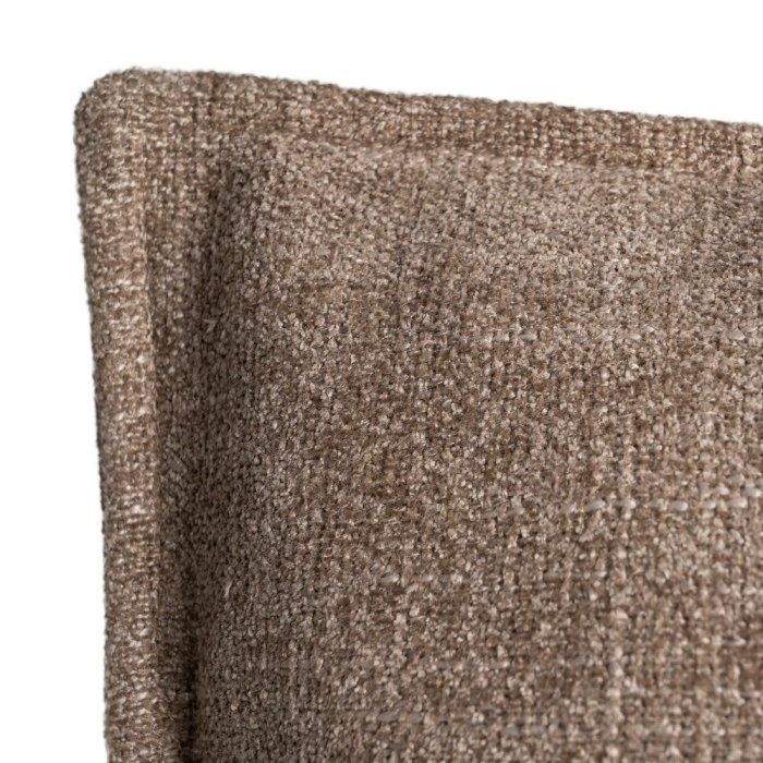 Set 2 perne decorative pătrate taupe cu țesătură texturată și bordură îngustă [3]
