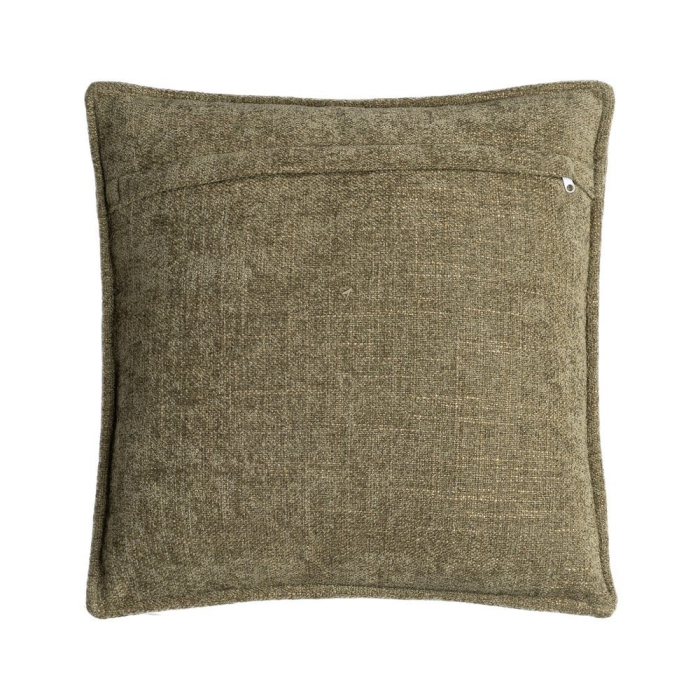 Set 2 perne decorative pătrate mici verde măsliniu cu țesătură moale cu fir gros și bordură îngustă [2]