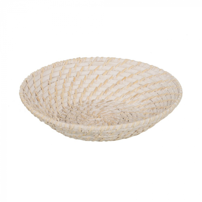 Set decorativ Ixia – platouri rotunde bambus și ratan, stil alb japandi [4]