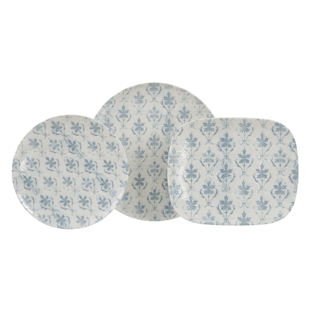 Platouri alb-albastre | Set 2 | Portelan sofisticat | CreativDeco [3]