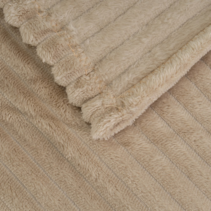 Set 2 pleduri din flanel maro-taupe cu franjuri [2]
