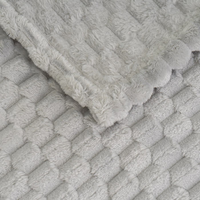 Set 2 pleduri jacquard gri cu model geometric [2]