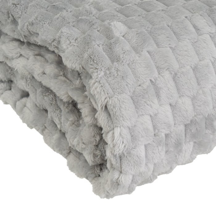 Set 2 pleduri jacquard gri cu model geometric [3]