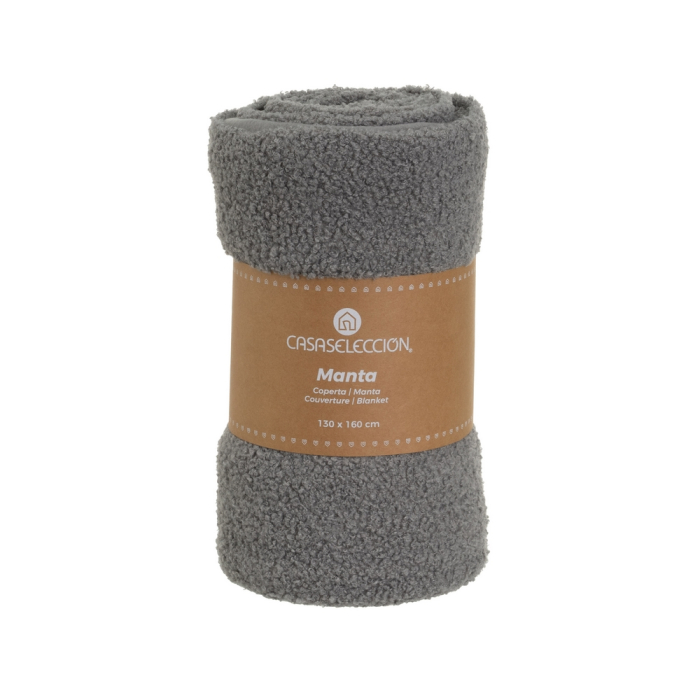 Set 2 pleduri sherpa gri cu textura boucle [5]