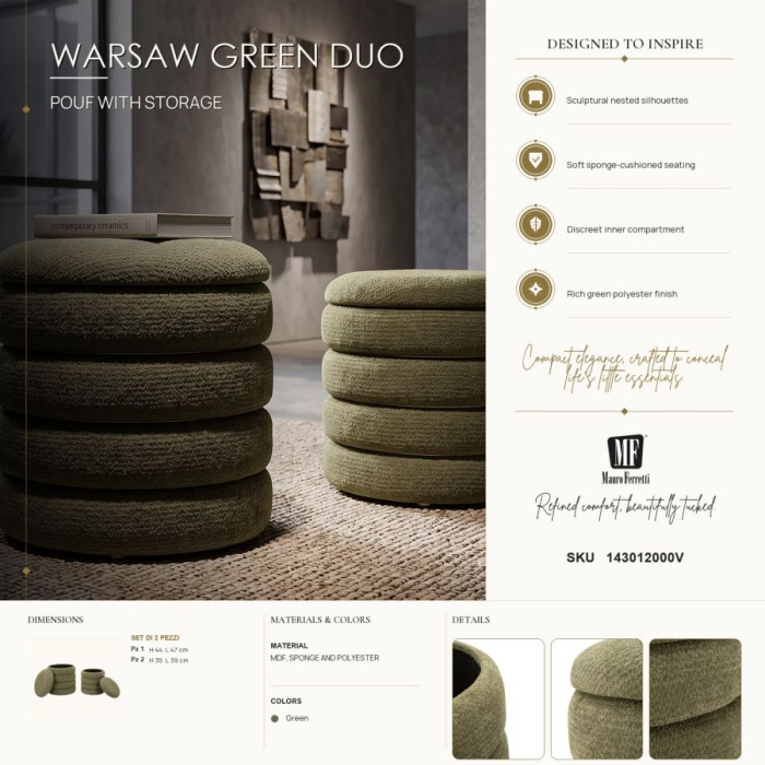 Set 2 pufuri container stil nordic verde [9]
