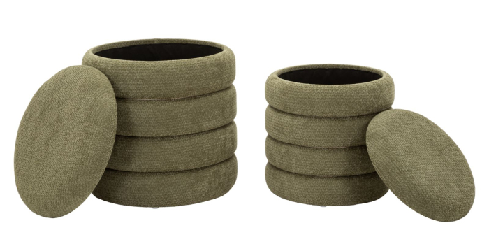 Set 2 pufuri container stil nordic verde [3]