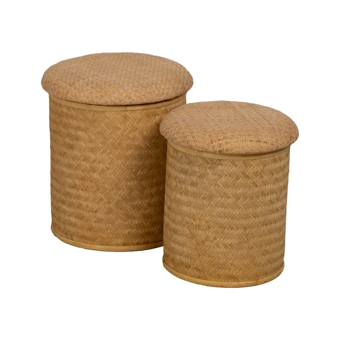 Set pufuri ratan depozitare|Accesorii decor naturale [2]