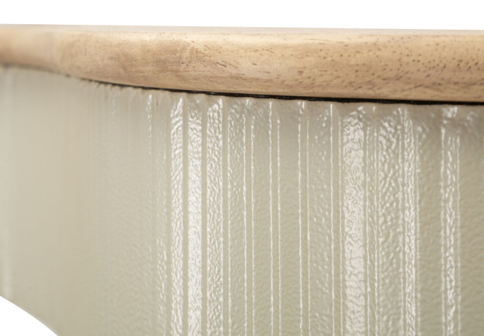 Set 2 rafturi de perete din lemn si metal verde alb pentru living [6]