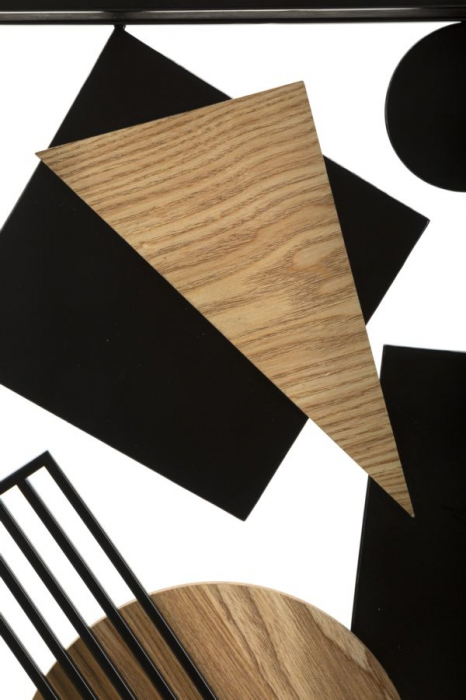 Set 2 rafturi perete design abstract cadre negre lemn Picassy - CreativDeco.ro [5]