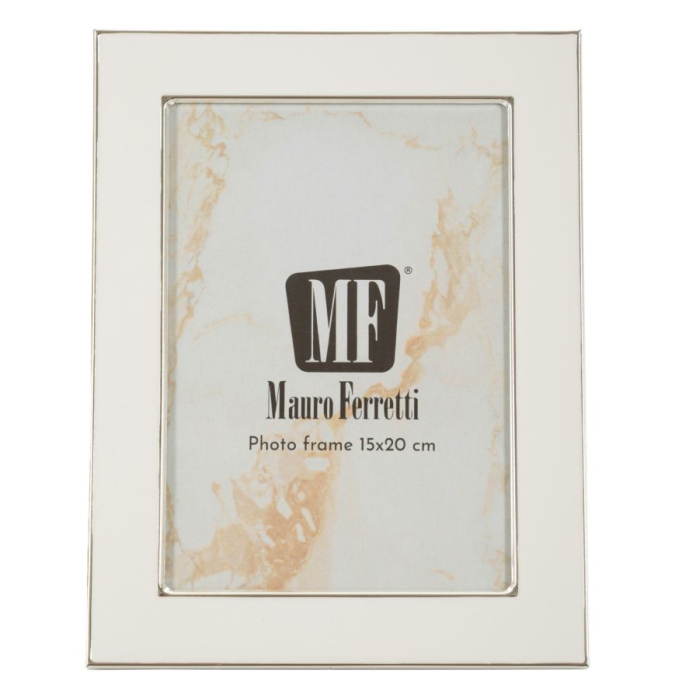 Set 2 rame foto alb și argintiu din metal cu ramă lată 12.5x17.5 [2]