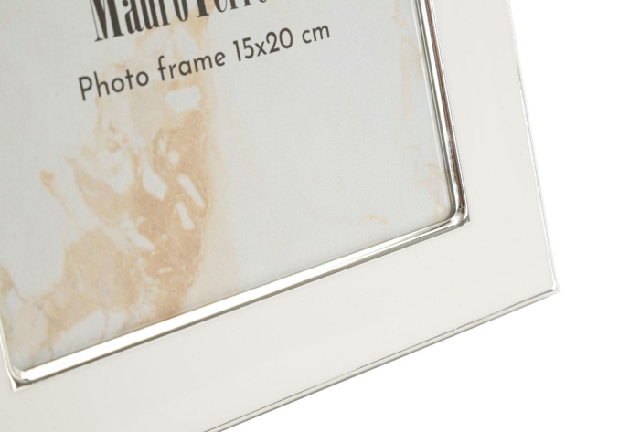 Set 2 rame foto alb și argintiu din metal cu ramă lată 12.5x17.5 [4]