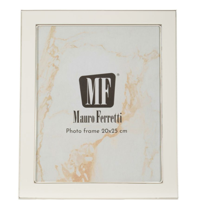 Set 2 rame foto alb și argintiu din metal cu ramă lată 20x25 [2]