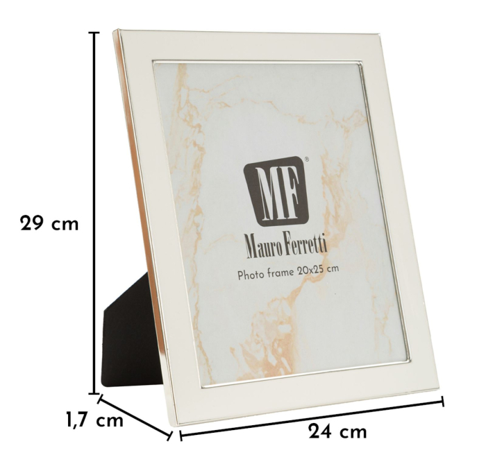 Set 2 rame foto alb și argintiu din metal cu ramă lată 20x25 [6]