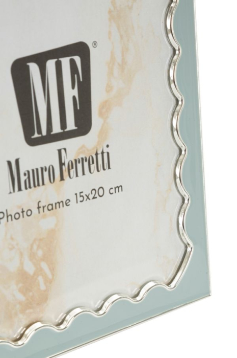 Set 2 rame foto albastru deschis și argintiu din metal cu profil ondulat 12.5x17.5 [4]