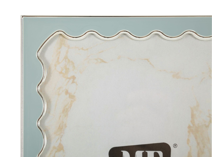 Set 2 rame foto albastru deschis și argintiu din metal cu profil ondulat 12.5x17.5 [3]