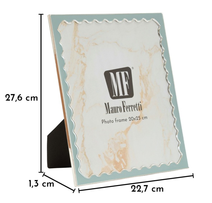 Set 2 rame foto albastru deschis și argintiu din metal cu profil ondulat 20x25 [6]