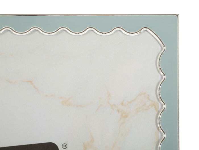 Set 2 rame foto albastru deschis și argintiu din metal cu profil ondulat 20x25 [3]