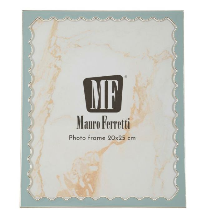 Set 2 rame foto albastru deschis și argintiu din metal cu profil ondulat 20x25 [2]