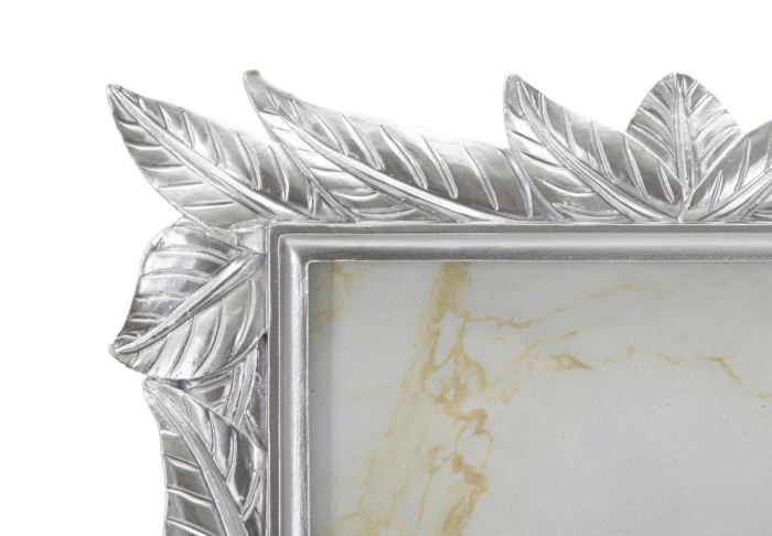Rame foto argintii din rășină cu design frunze – imagine principală – Leavy Silver [3]