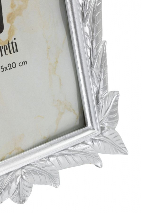 Rame foto argintii din rășină cu design frunze – imagine principală – Leavy Silver [4]