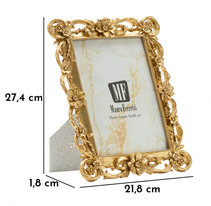 Rame foto aurii rășină sculptural set de 2 – imagine principală – design floral [6]