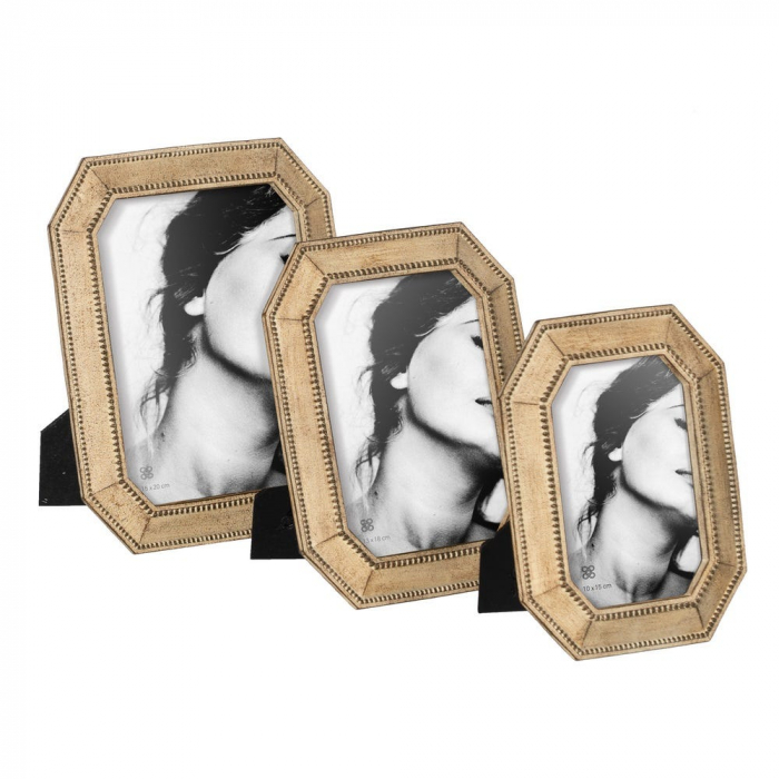 Set rame foto octogonale aurii bej vintage 10x15 [2]