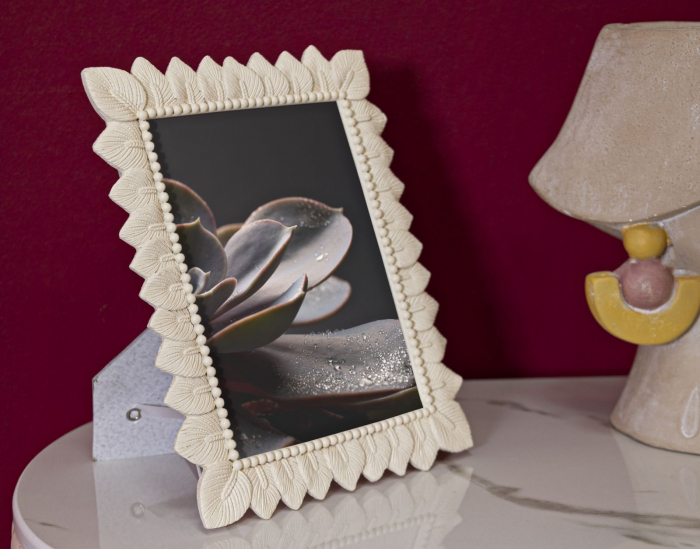 Rame foto crem din rășină cu design frunze – imagine principală – Light Leaf [5]