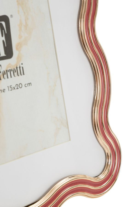 Set 2 rame foto roșu și auriu din metal cu linie ondulată 17.5x1.3x22.5 cm [4]