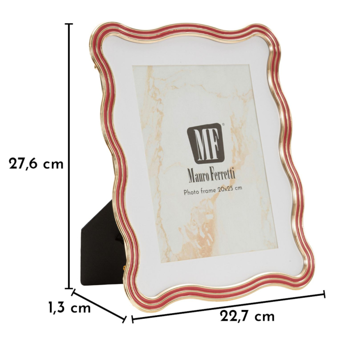 Set 2 rame foto roșu și auriu din metal cu linie ondulată 22.7x1.3x27.6 cm [6]