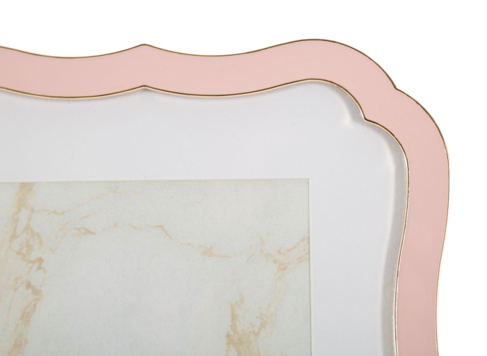 Set 2 rame foto roz pastel și auriu din metal cu profil decorativ 17x1.4x21.9 cm [3]