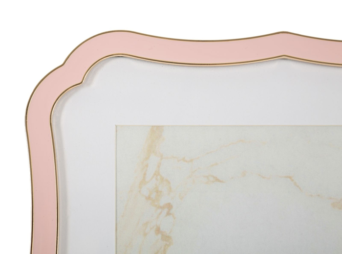 Set 2 rame foto roz pastel și auriu din metal cu profil decorativ 22.1x1.4x27.2 cm [3]