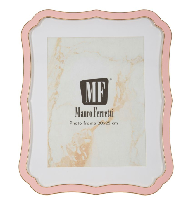 Set 2 rame foto roz pastel și auriu din metal cu profil decorativ 22.1x1.4x27.2 cm [2]