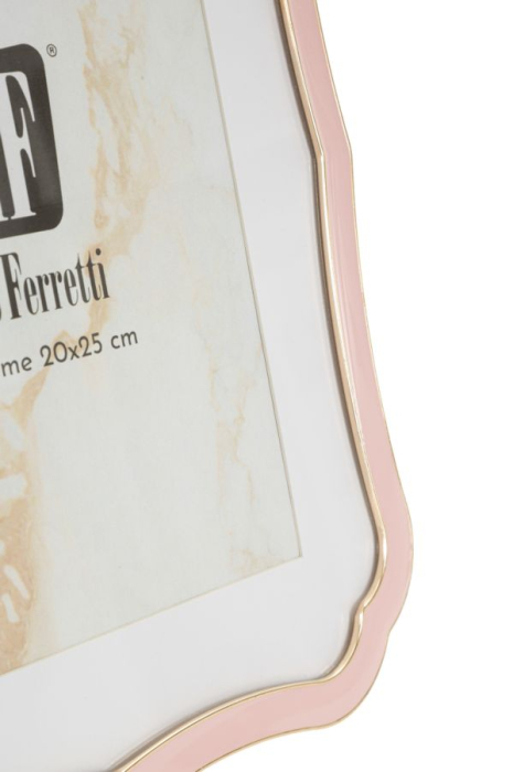 Set 2 rame foto roz pastel și auriu din metal cu profil decorativ 22.1x1.4x27.2 cm [4]