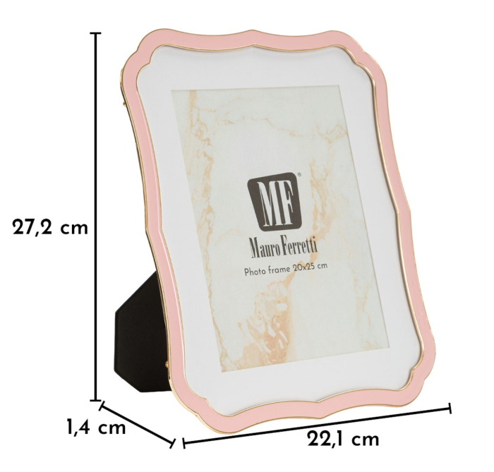 Set 2 rame foto roz pastel și auriu din metal cu profil decorativ 22.1x1.4x27.2 cm [6]