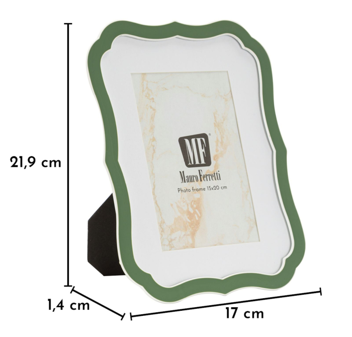 Set 2 rame foto verde și argintiu din metal cu profil decorativ 17x1.4x21.9 cm [6]