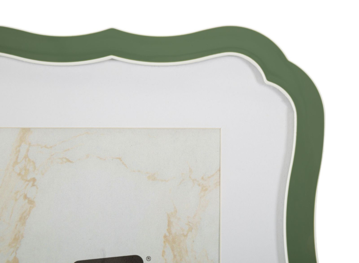 Set 2 rame foto verde și argintiu din metal cu profil decorativ 17x1.4x21.9 cm [3]