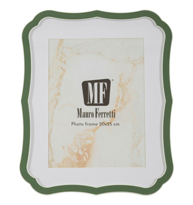 Set 2 rame foto verde și argintiu din metal cu profil decorativ 22.1x1.4x27.2 cm [2]