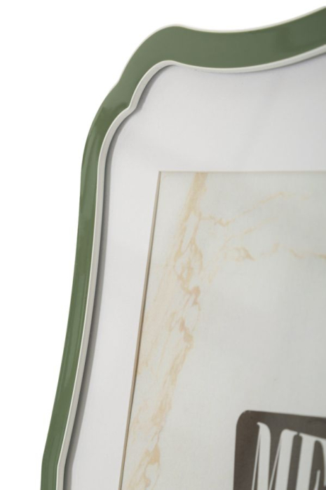 Set 2 rame foto verde și argintiu din metal cu profil decorativ 22.1x1.4x27.2 cm [4]