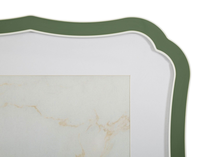 Set 2 rame foto verde și argintiu din metal cu profil decorativ 22.1x1.4x27.2 cm [3]