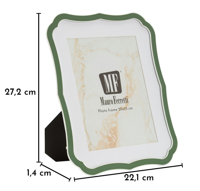 Set 2 rame foto verde și argintiu din metal cu profil decorativ 22.1x1.4x27.2 cm [6]