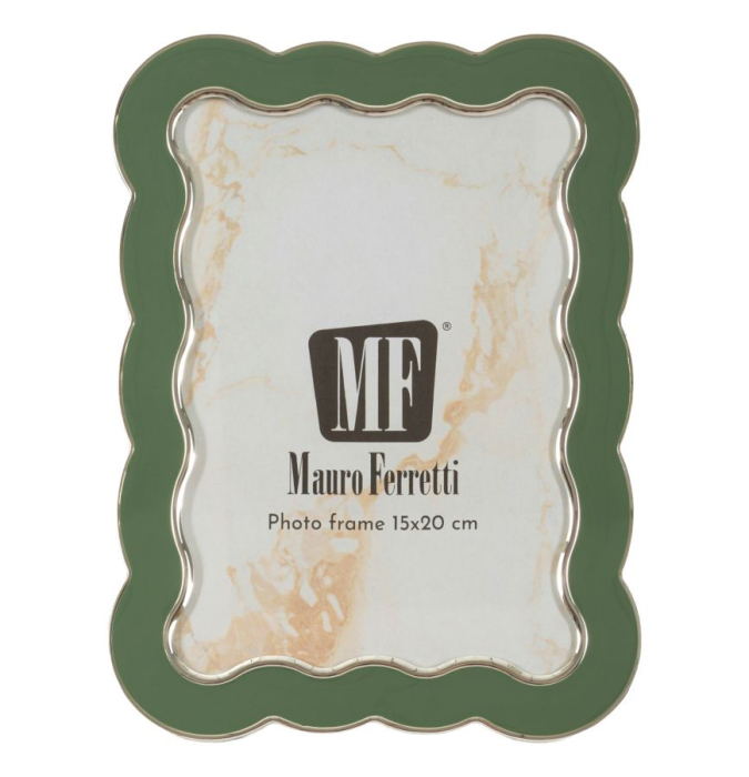 Set 2 rame foto verde și argintiu din metal cu profil ondulat 12.5x17.5 [2]