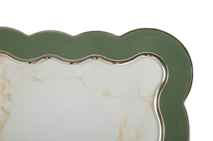 Set 2 rame foto verde și argintiu din metal cu profil ondulat 12.5x17.5 [3]