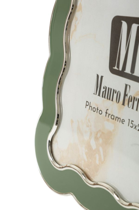 Set 2 rame foto verde și argintiu din metal cu profil ondulat 12.5x17.5 [4]