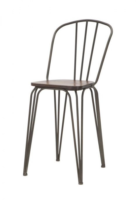 Set 2 Scaune Bar Industriale Lemn si Metal CreativDeco [3]